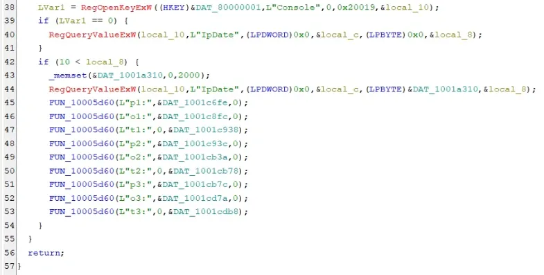 HKCU\Console\IpDate dynamically overriding the C2 config