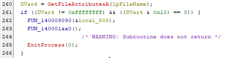men.exe checking whether me.key exists to determine the working directory and re-execution